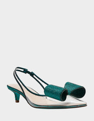 ALLI EMERALD Slingback Kitten Heel