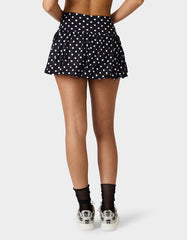 BUBBLE PRINT POLKA DOT SKIRT BLACK MULTI Women's Activewear Black Polka Dot Bubble Hem Skirt