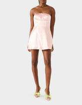 CONTOUR SPARKLE DRESS BLUSH Women's Pink Blush Rhinestone Strapless Mini Dress