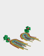 SHAMROCK RAINBOW CHANDELIER EARRINGS MULTI Women's St. Patrick's Day Shamrock Rainbow Earrings