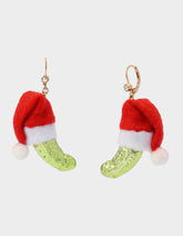SANTA BABY PICKLE DROP EARRING GREEN Women's Christmas Holiday Pickle Earrings