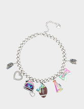 FOOTBALL CHARM NECKLACE MULTI Women's Football-Themed Charm Chain Necklace