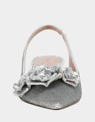 AURORRA SILVER Sequins Kitten Heel