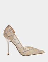 CRUZE NUDE Pointed Toe Mesh Heel