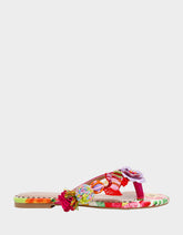 DOLORIS Bright Multi Women's Thong Strappy Flower Embellished Sandal