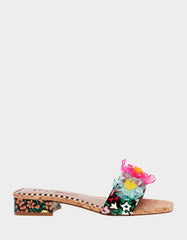 BRICE BLACK MULTI Floral Slide Sandal