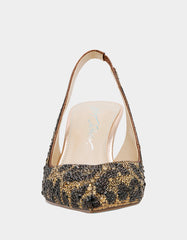 CLARK LEOPARD Slingback Women's Kitten Heel
