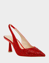 CLARK RED Slingback Kitten Heels