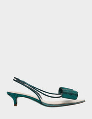 ALLI EMERALD Slingback Kitten Heel