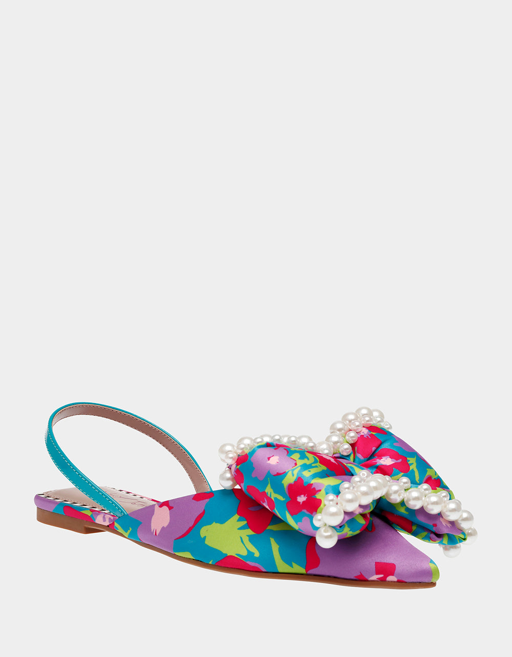 CAMILO TEAL MULTI Floral Slingback Flats