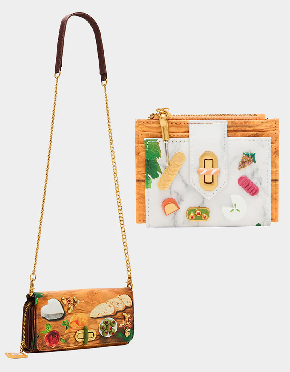 CHAR-CUTE-ERIE FOODIE BUNDLE Women's Charcuterie Wallet and Wallet on Chain Set