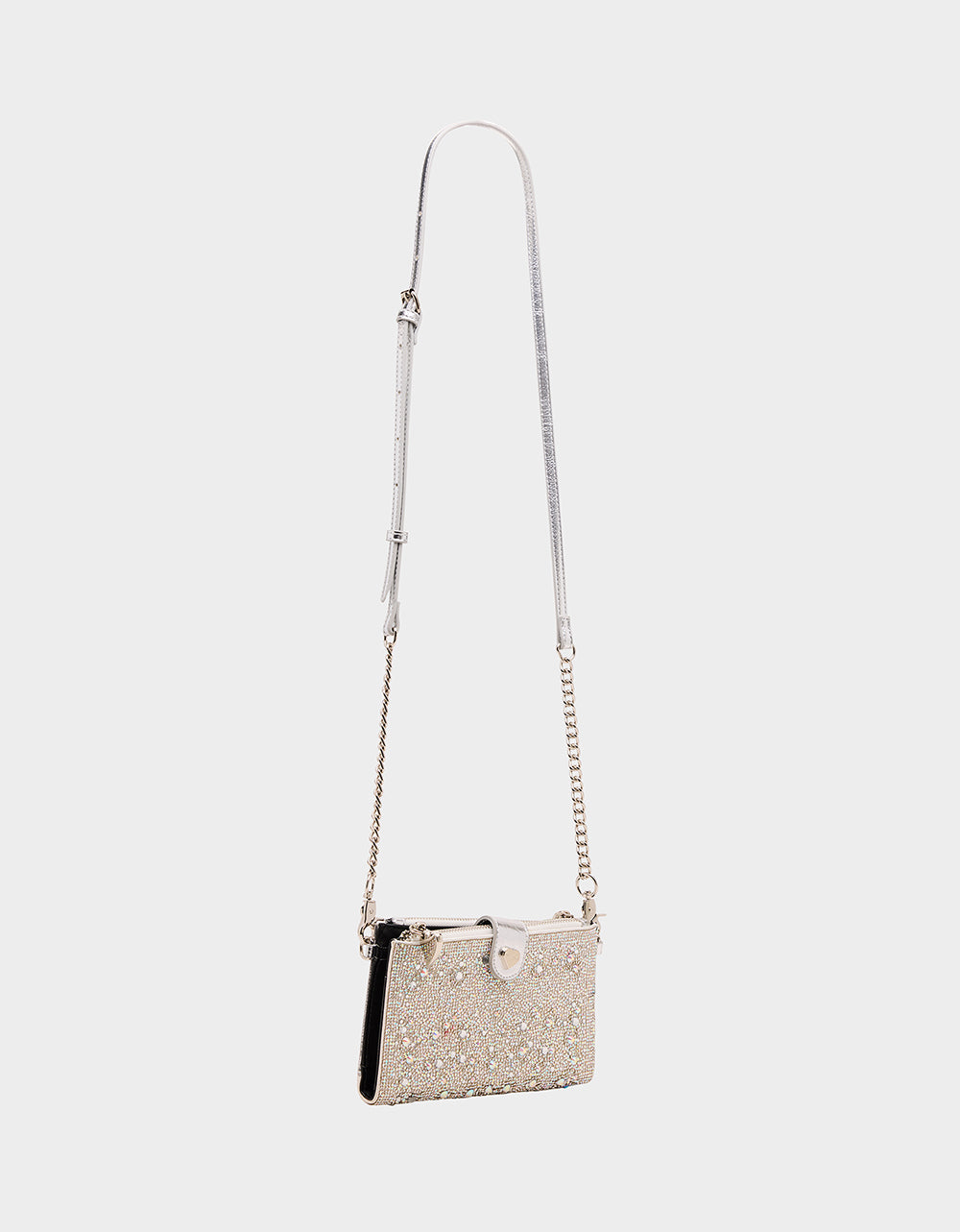 RHINESTONE HOLIDAY BUNDLE Women's Rhinestone Block Heel and Wallet on Chain Phone Holder Crossbody