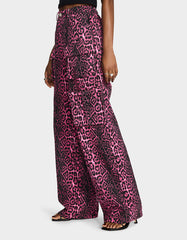 WILD IN PINK BUNDLE Women's Pink Leopard Cropped Jacket and Cargo Pant Set