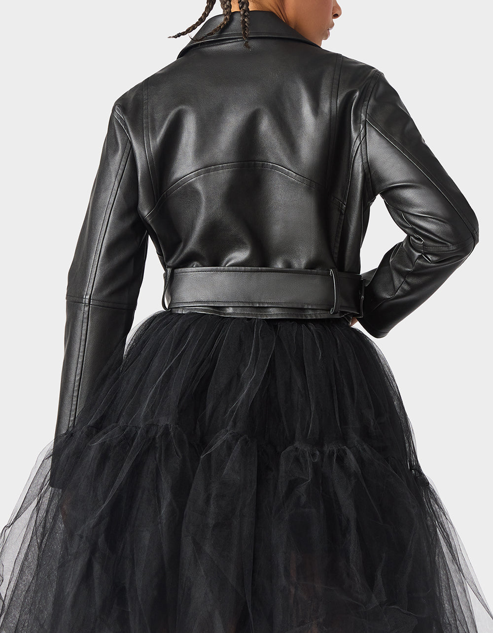 REBEL ROSE JACKET BLACK Women's Leather Long-Sleeved Jacket