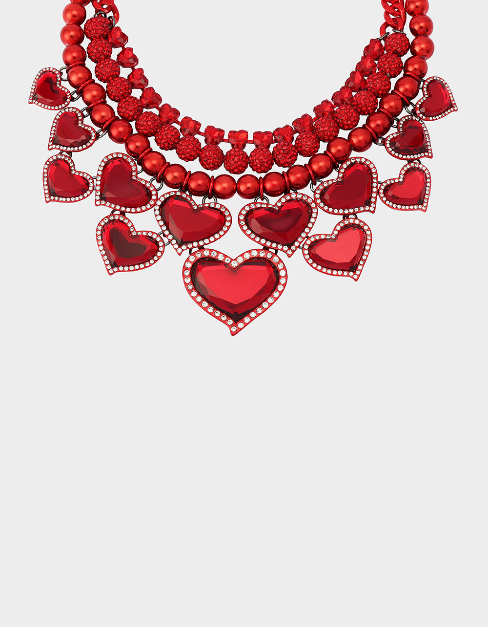 VALENTINE'S LOVE SPELL BUNDLE Women's Valentine's Day Red Heart Necklace and Bracelet Set
