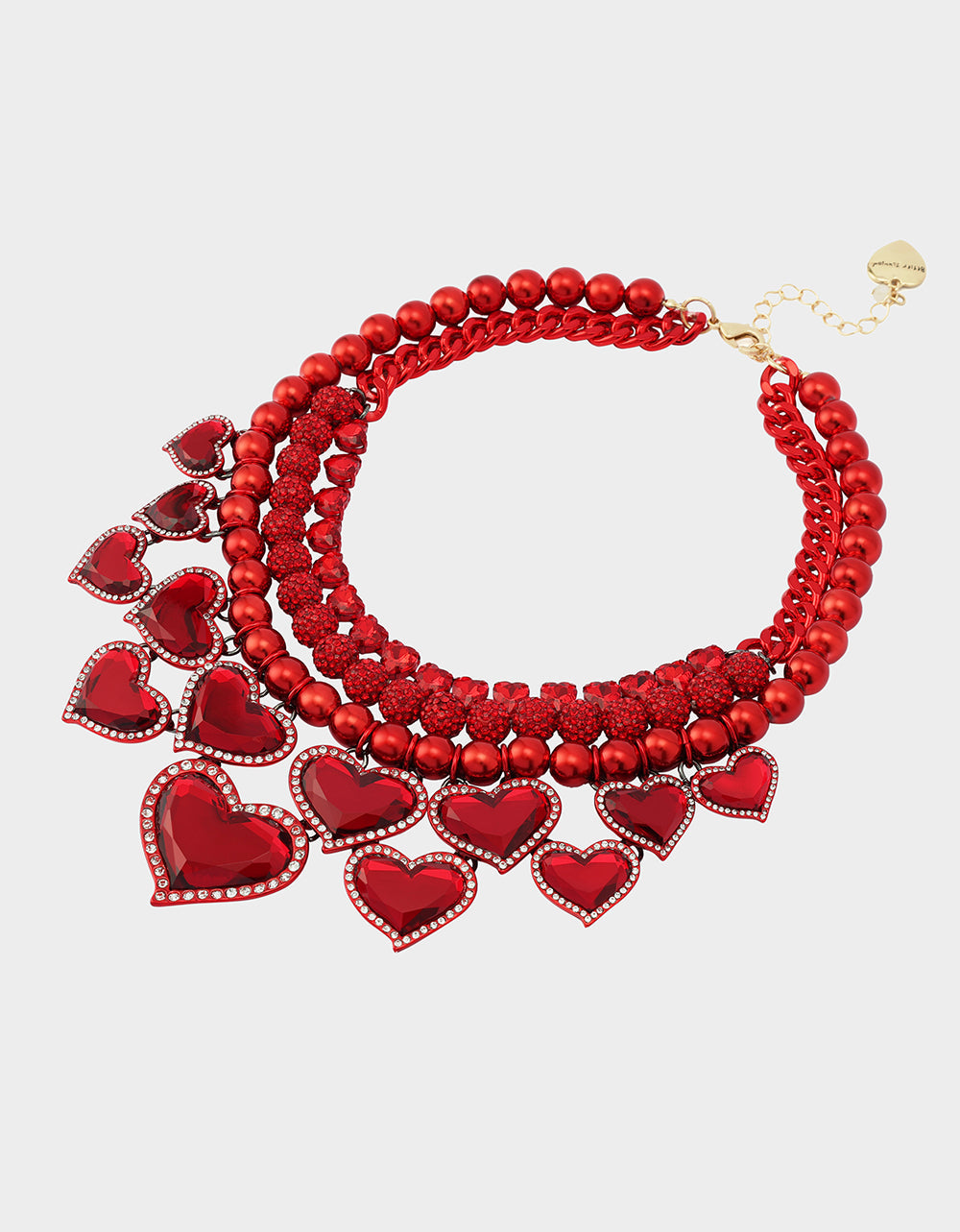 VALENTINE'S LOVE SPELL BUNDLE Women's Valentine's Day Red Heart Necklace and Bracelet Set