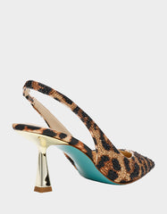 CLARK HEELS NUDE LEOPARD Slingback Women's Kitten Heel