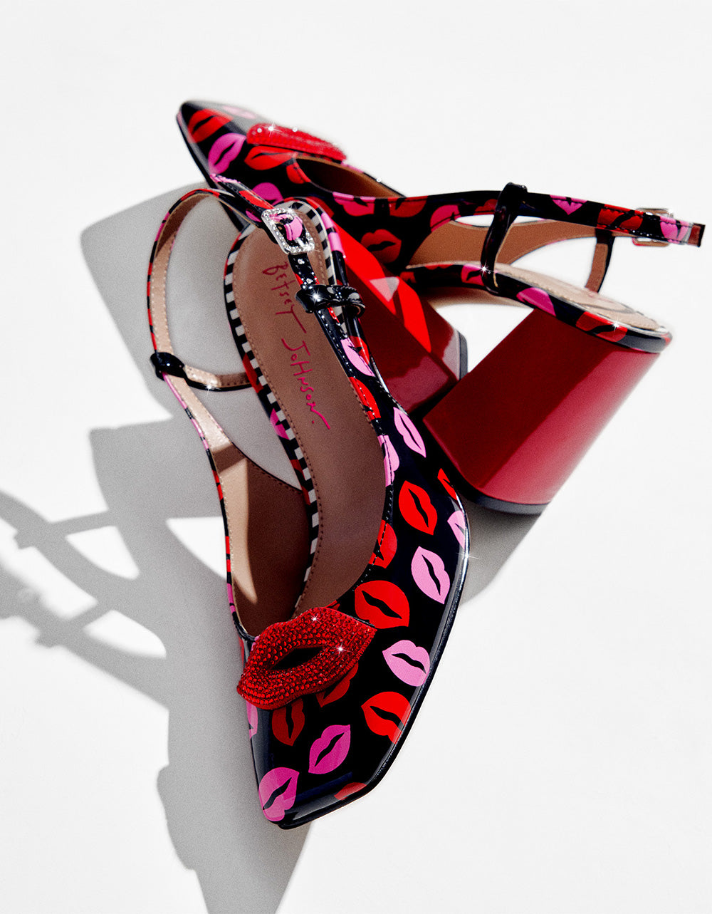 ASHHLEY MULTI LIPS Square-Toe Slingback Women's Heel