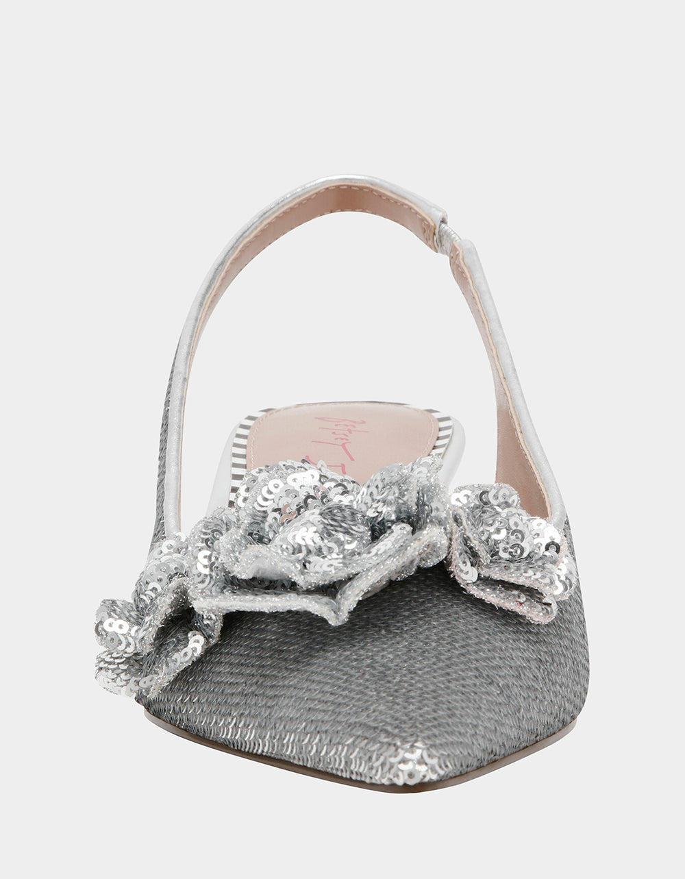 AURORRA SILVER Sequins Kitten Heel