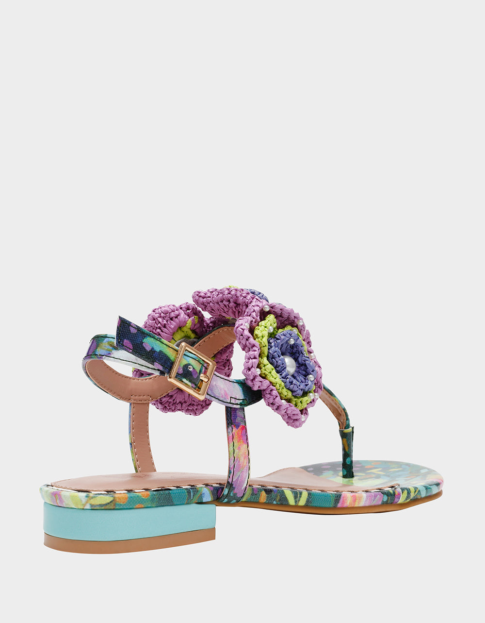 CINDII BRIGHT MULTI T-Strap Flat Thong Sandal