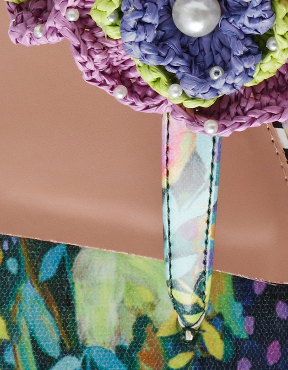 CINDII BRIGHT MULTI T-Strap Flat Thong Sandal