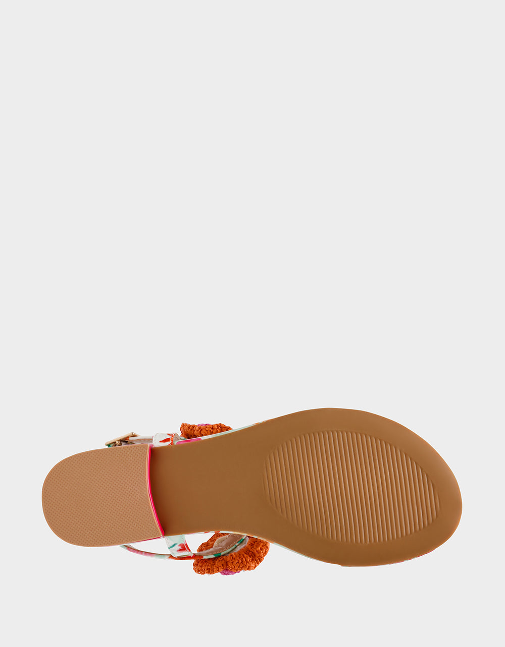 CINDII WHITE MULTI T-Strap Flat Thong Sandal