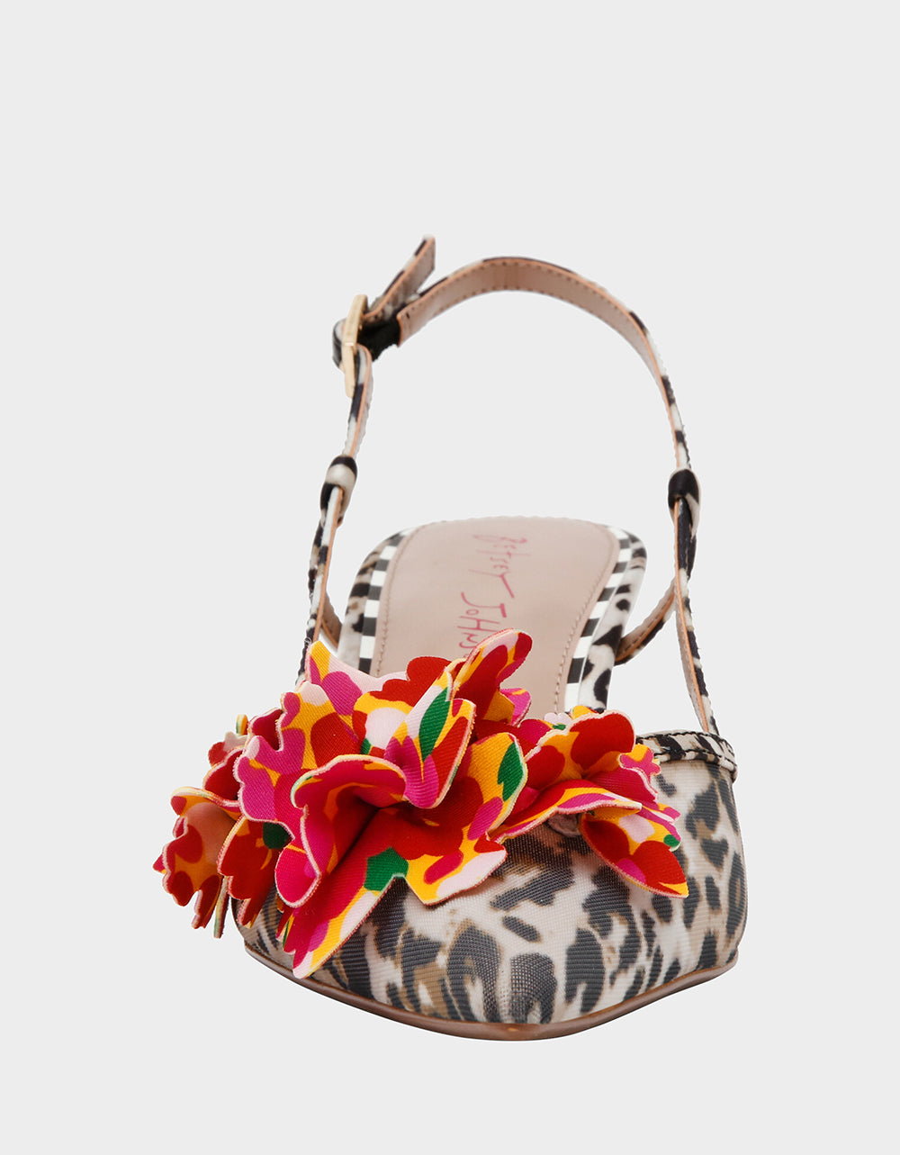 BAYLEE LEOPARD MULTI Women's Leopard Floral Slingback Kitten Heel