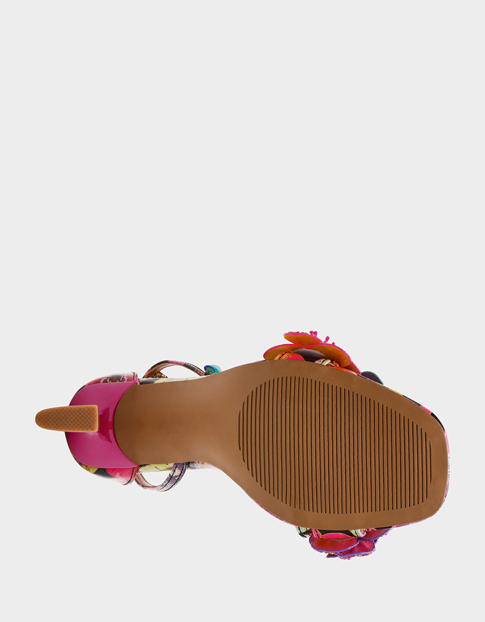 CAMILE BLACK MULTI Women's Floral Butterfly Rhinestone High Heel