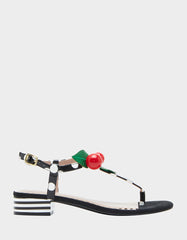 ASBURY BLACK WHITE MULTI Cherry Sandals