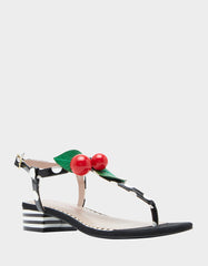 ASBURY BLACK WHITE MULTI Cherry Sandals