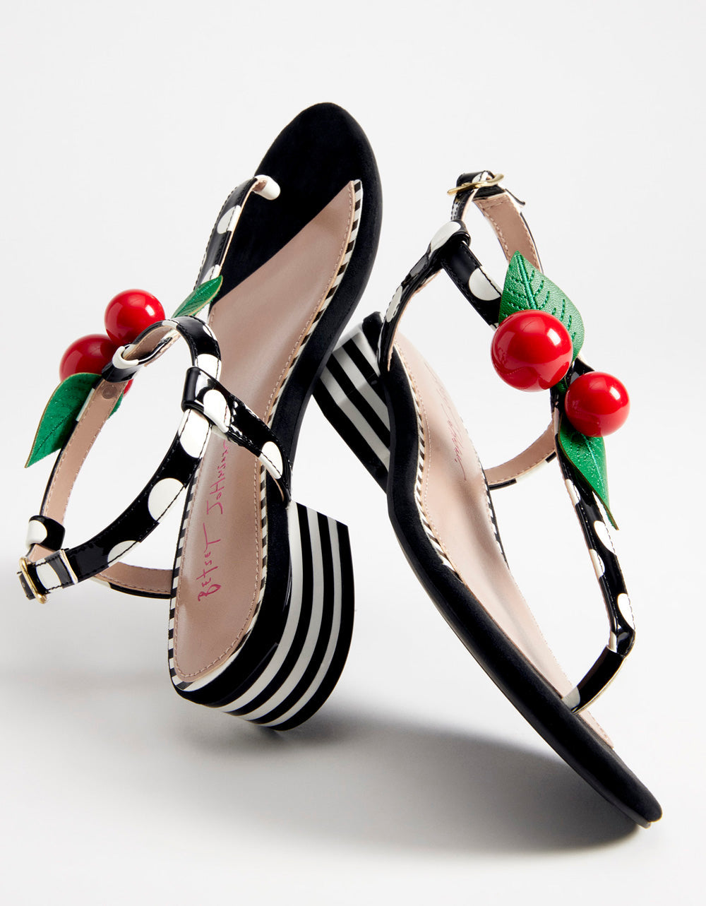 ASBURY BLACK WHITE MULTI Cherry Sandals